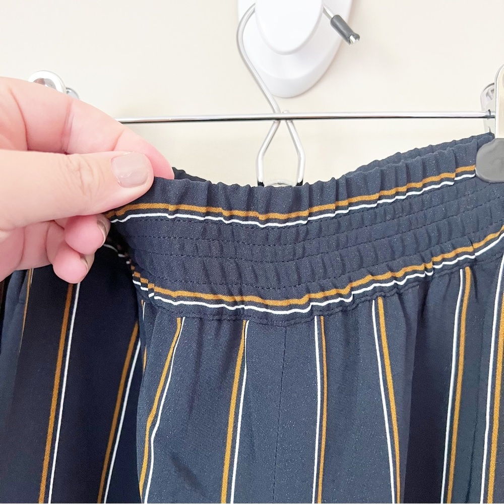 Lafayette 148 New York Hester Striped Wide-Leg Trouser Pant Navy Blue M - Picture 6 of 13